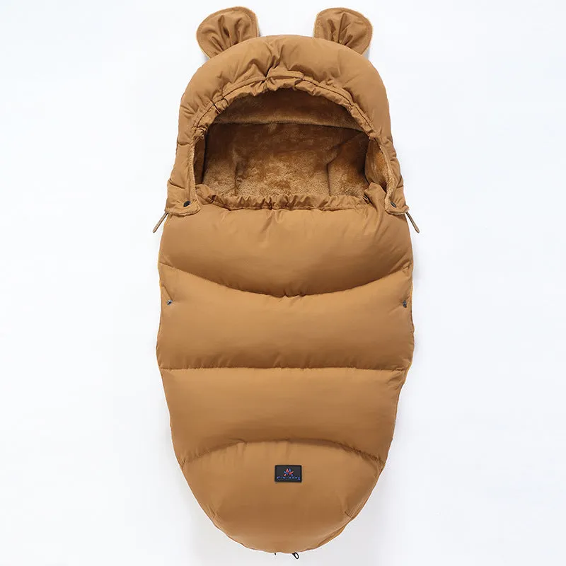100cm cotton blend baby stroller sleeping bag in silkworm cocoon style on a pram