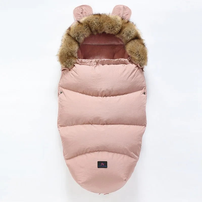 100cm cotton blend baby stroller sleeping bag in silkworm cocoon style on a pram