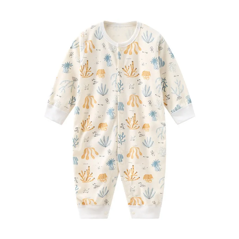 Combed cotton baby romper suit for newborns and toddlers in neutral colour options