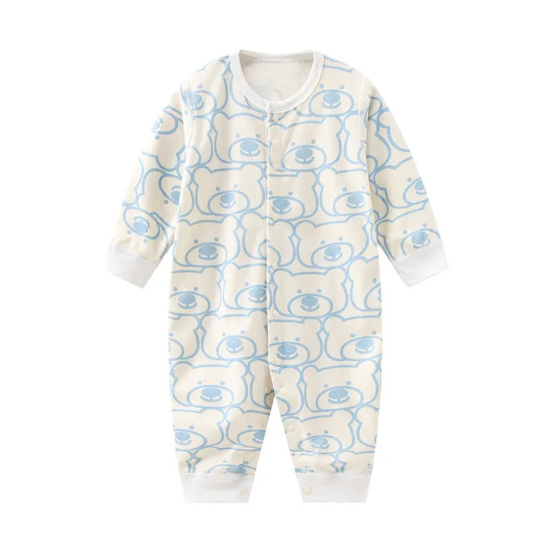 Combed cotton baby romper suit for newborns and toddlers in neutral colour options