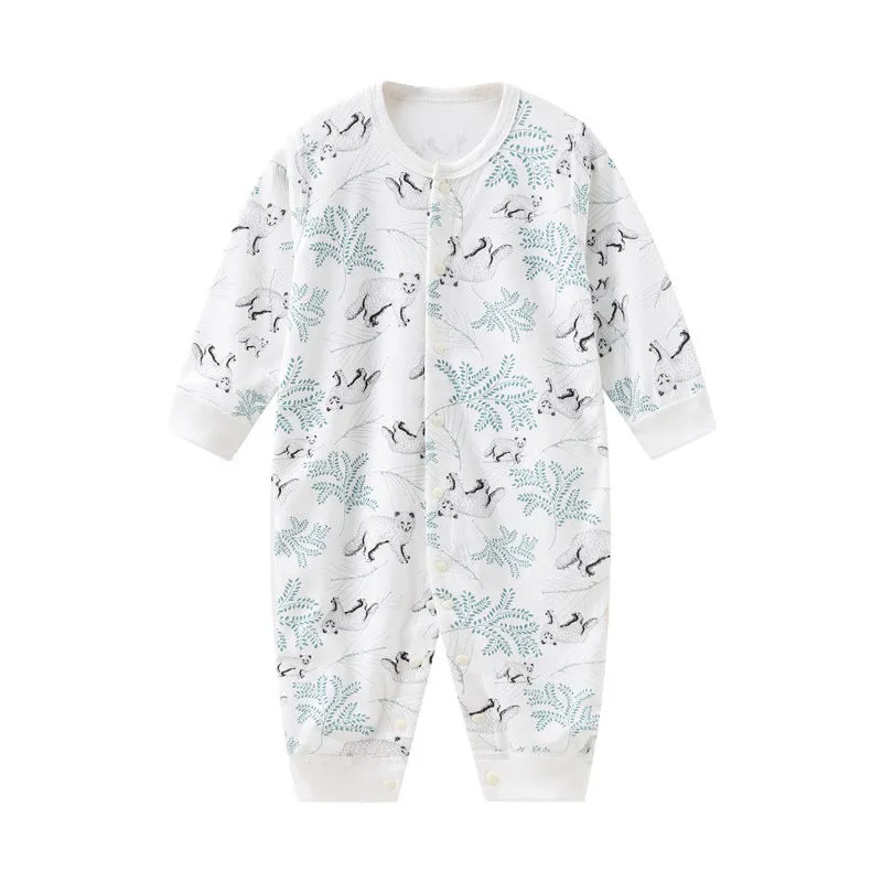 Combed cotton baby romper suit for newborns and toddlers in neutral colour options