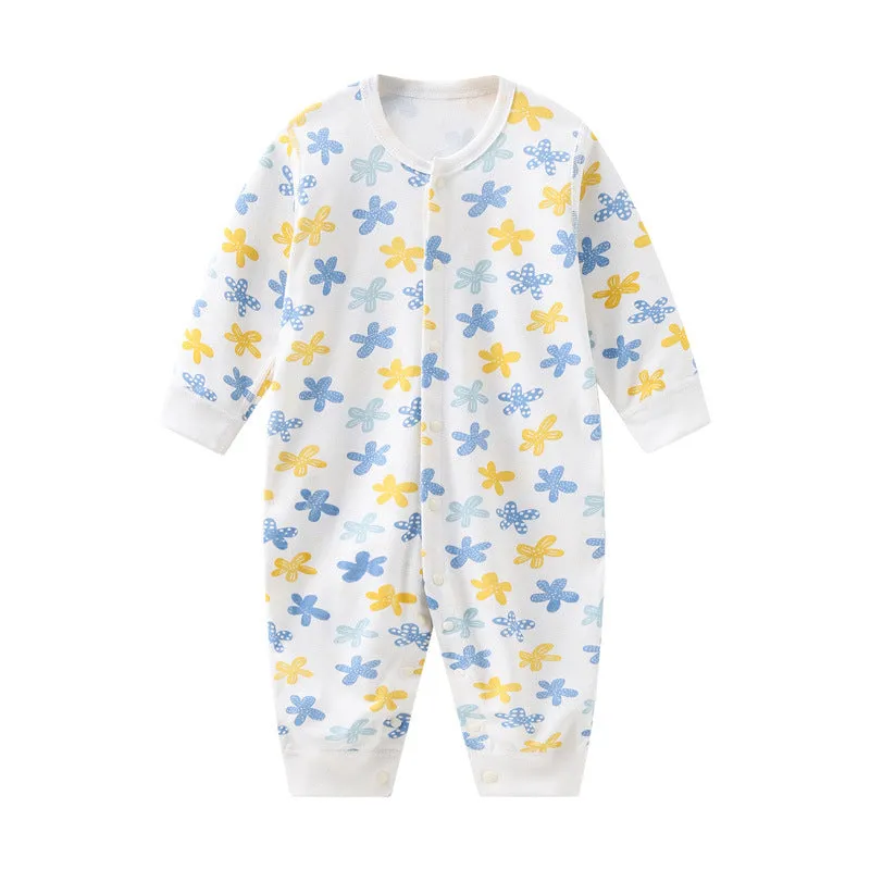 Combed cotton baby romper suit for newborns and toddlers in neutral colour options