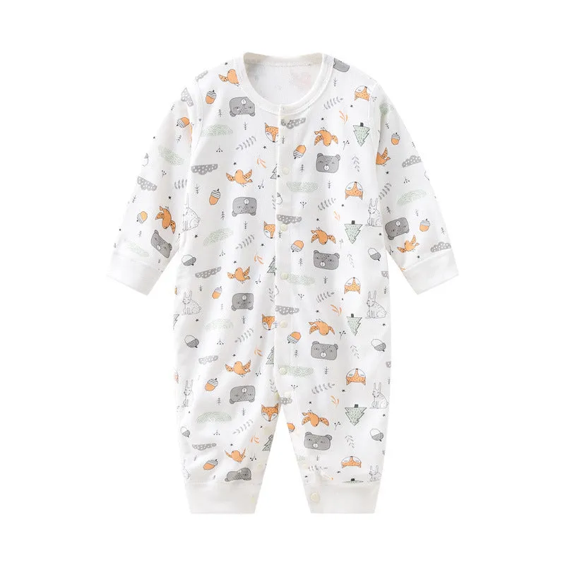 Combed cotton baby romper suit for newborns and toddlers in neutral colour options
