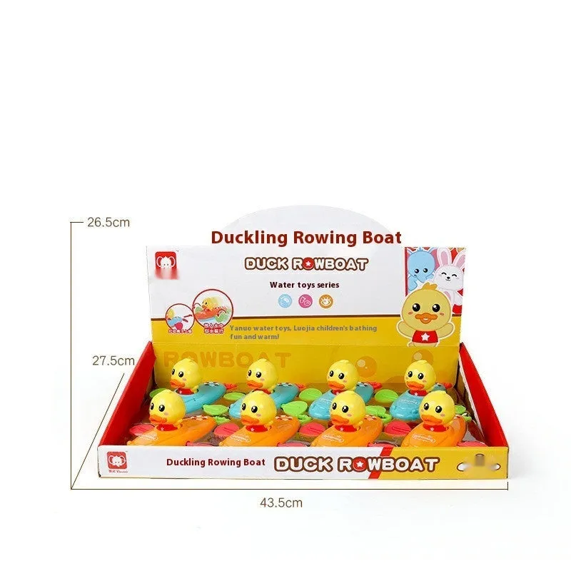 Yellow plastic wind-up swimming bath toys with rotating blades for children's bath time