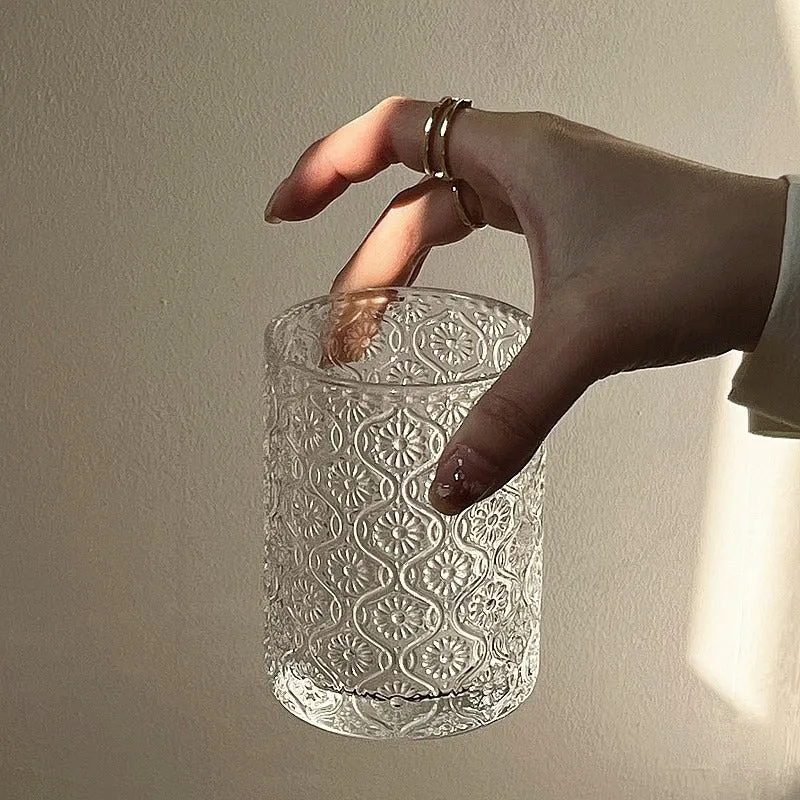 Begonia solid colour glass water cup in 250ml and 380ml sizes with straight round design