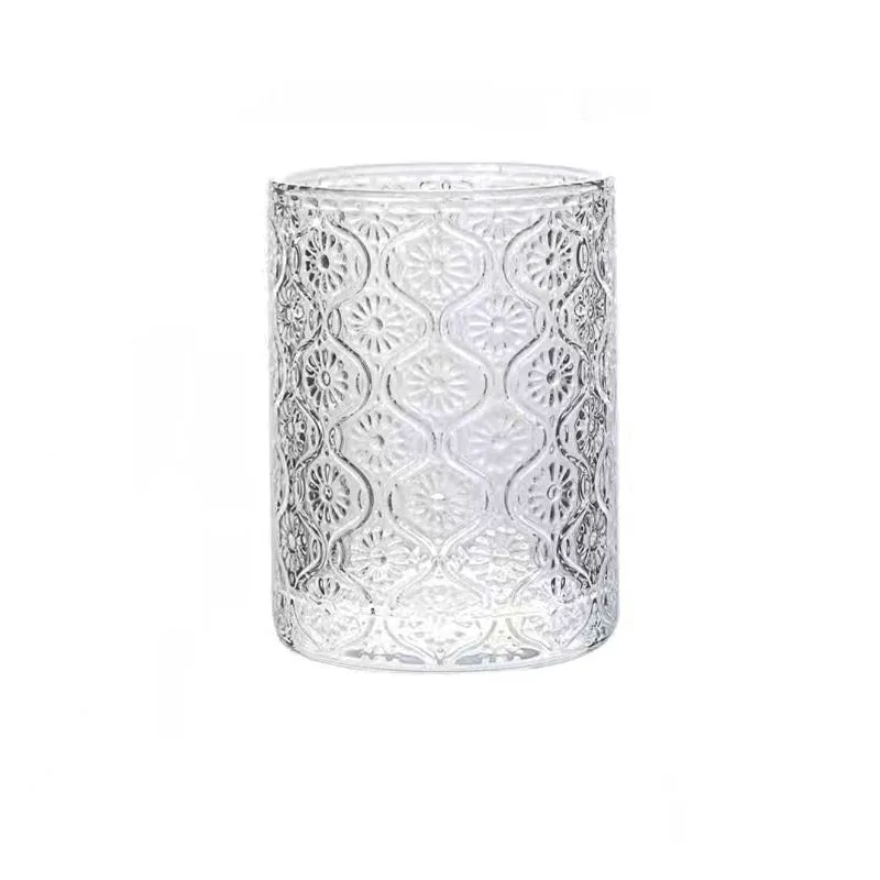 Begonia solid colour glass water cup in 250ml and 380ml sizes with straight round design