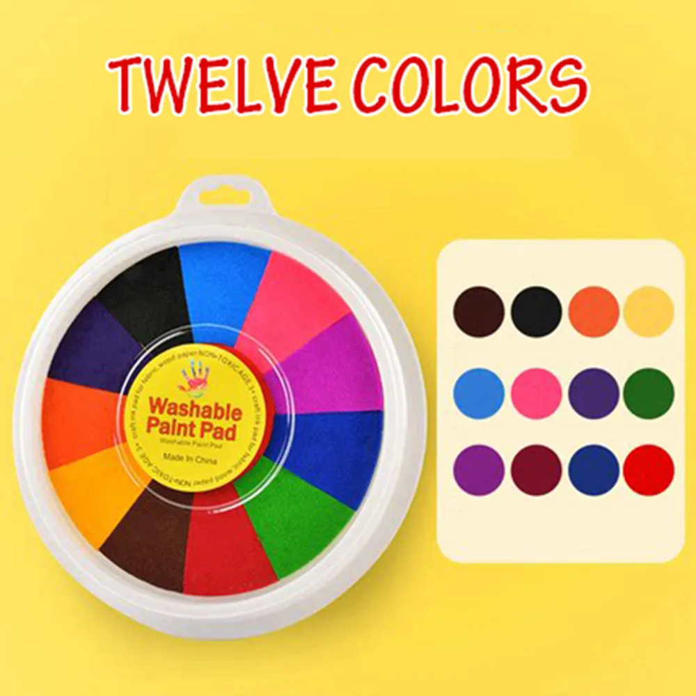 Kindergarten finger print mud set with 16cm inkpad, non-toxic washable pigment and picture albums