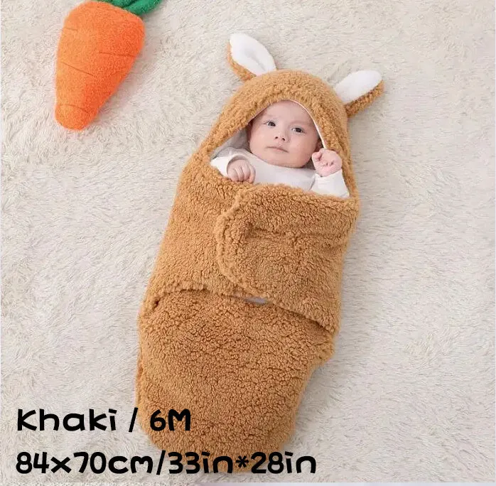 Adjustable baby sleeping bag swaddle blanket in fleece with velcro closure