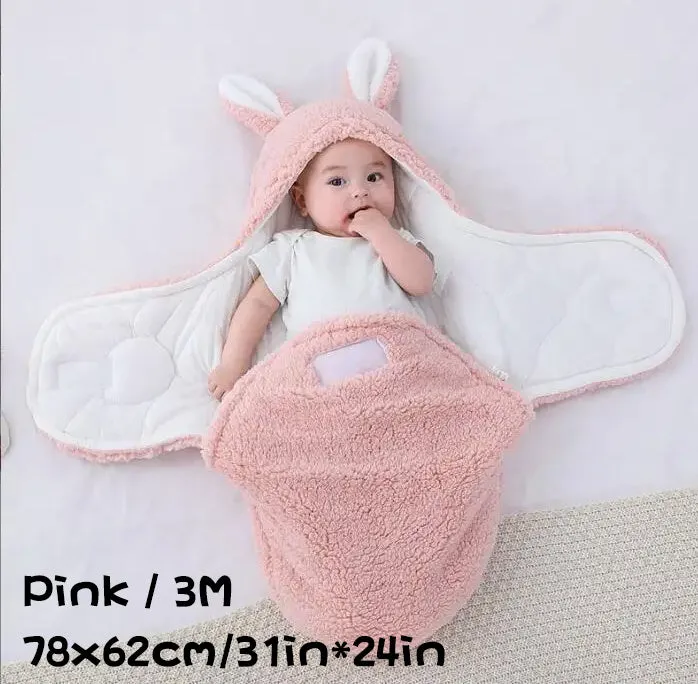 Adjustable baby sleeping bag swaddle blanket in fleece with velcro closure