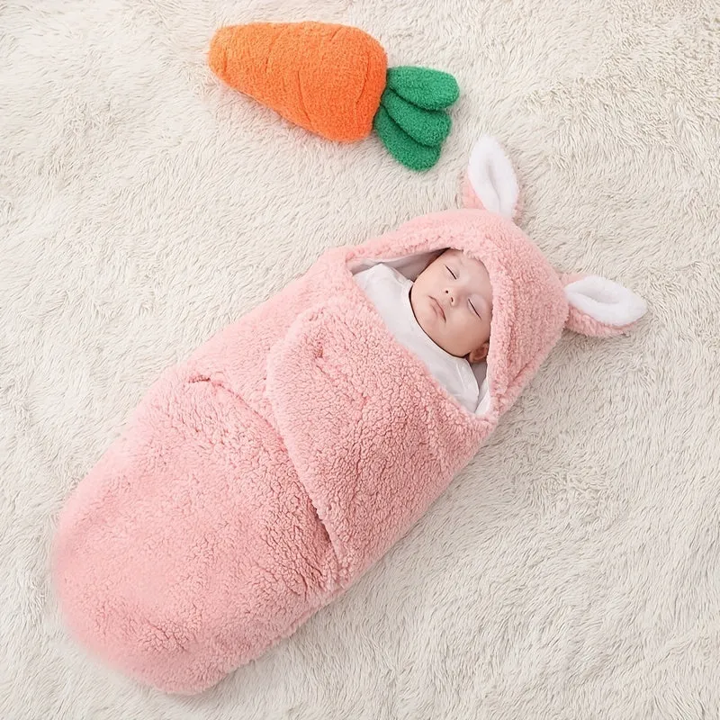 Adjustable baby sleeping bag swaddle blanket in fleece with velcro closure