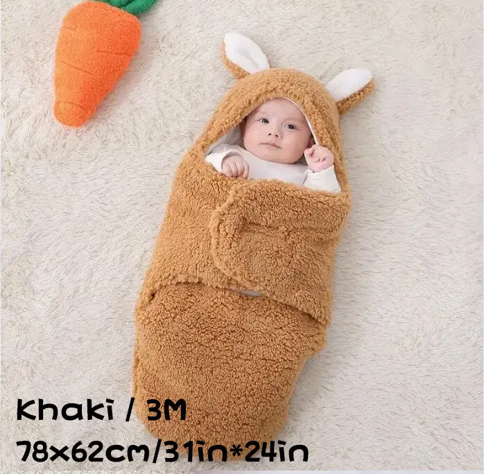 Adjustable baby sleeping bag swaddle blanket in fleece with velcro closure