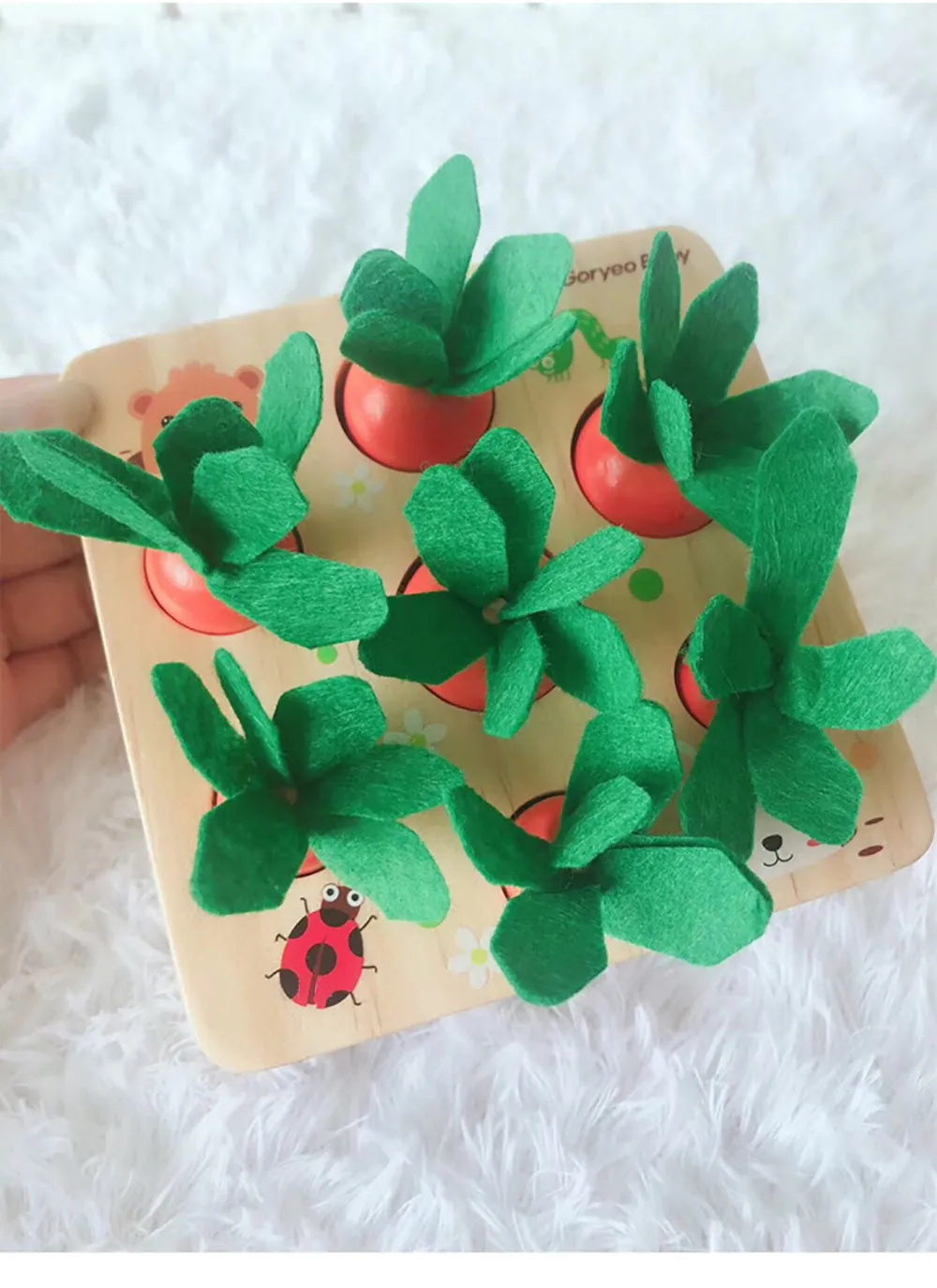 Wooden educational toys with harvest carrots design for children aged 2-4 years