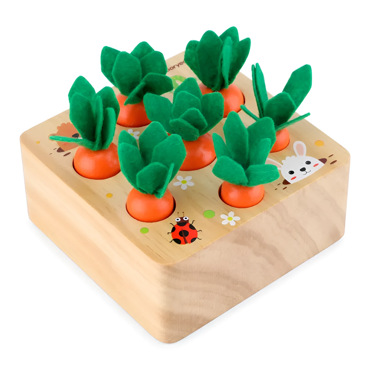 Wooden educational toys with harvest carrots design for children aged 2-4 years