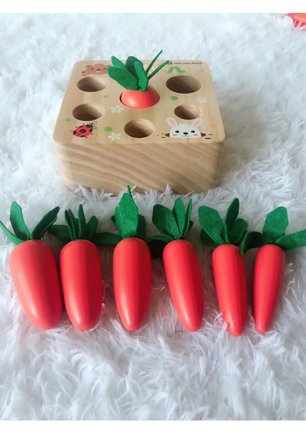 Wooden educational toys with harvest carrots design for children aged 2-4 years