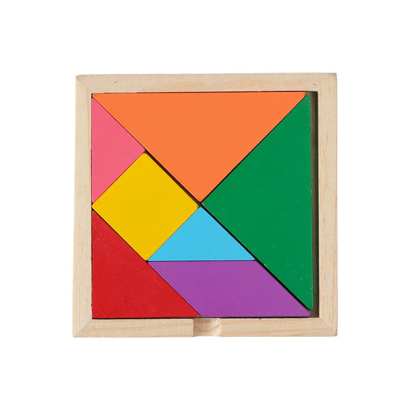 Wooden educational toys including rainbow blocks, musical instruments, and Montessori learning aids for baby development