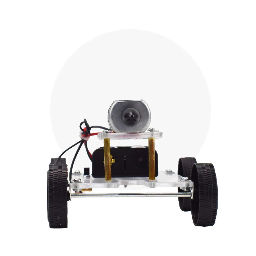 Children's DIY wind car electronic science experiment kit with acrylic, metal, and plastic components