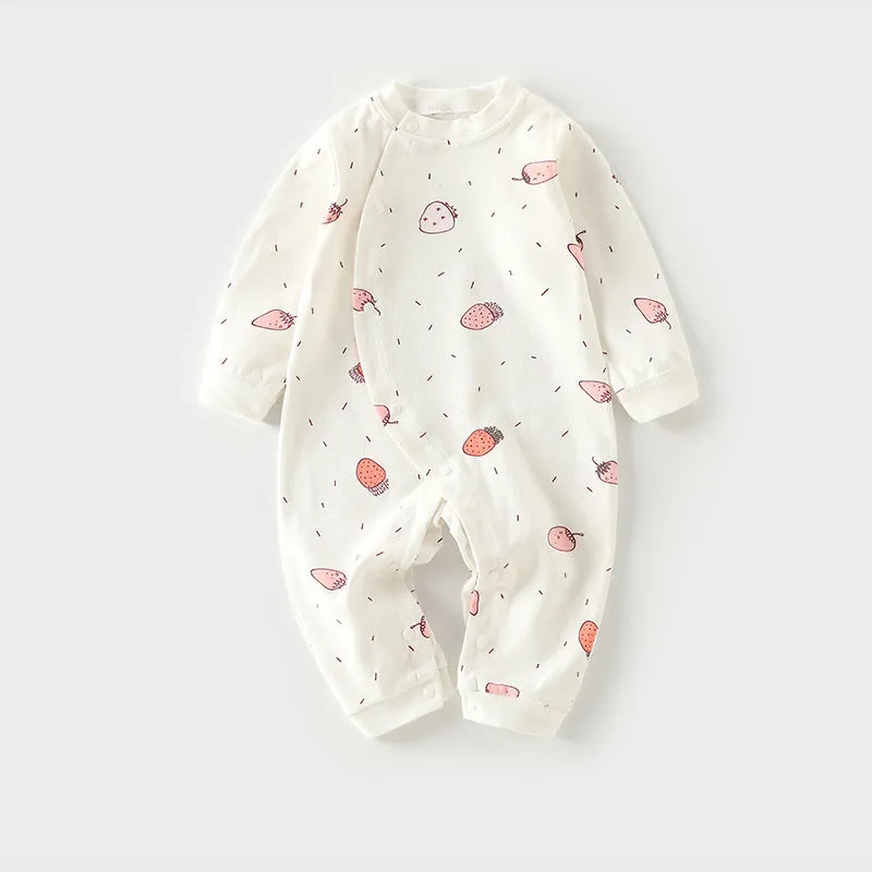 Cotton long-climb baby onesie in a neutral colour, suitable for newborns.
