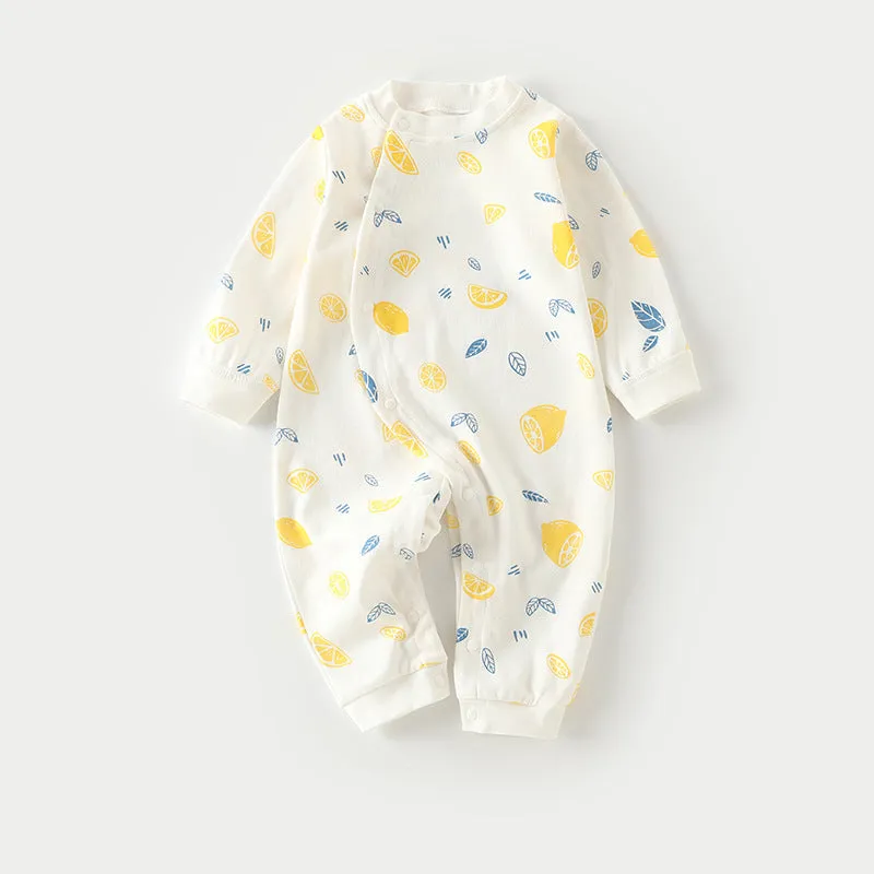 Cotton long-climb baby onesie in a neutral colour, suitable for newborns.