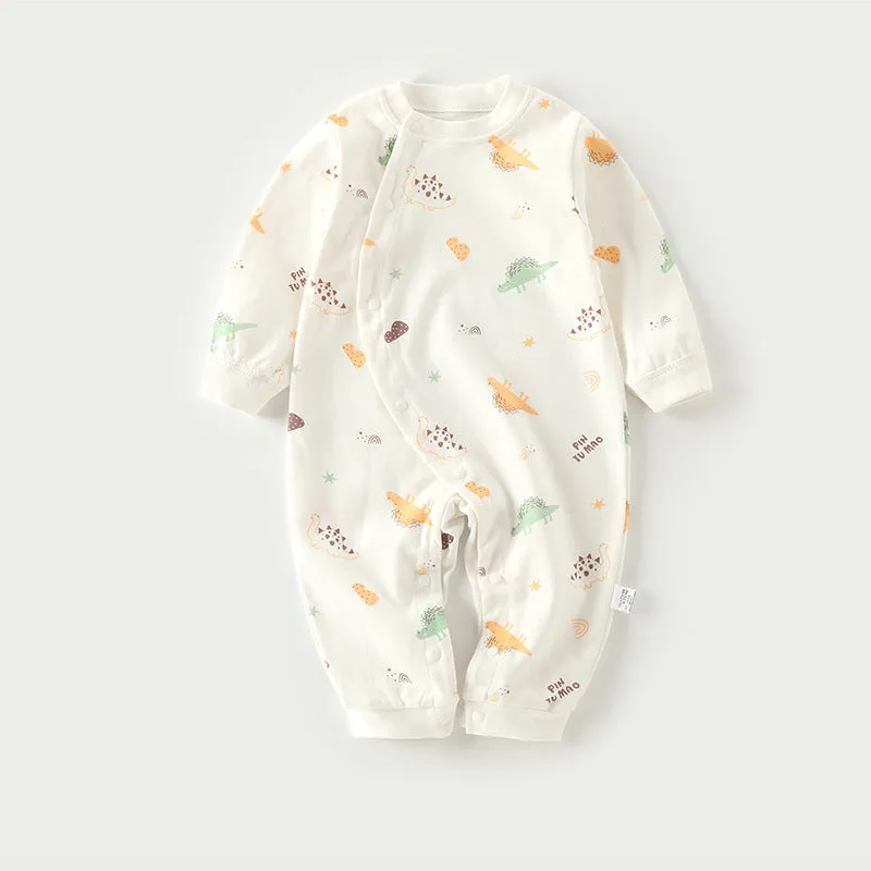 Cotton long-climb baby onesie in a neutral colour, suitable for newborns.