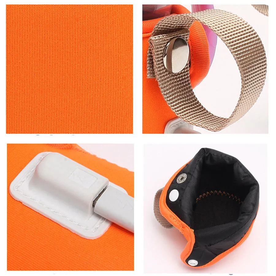 Blue USB-powered baby bottle warmer sleeve on a milk bottle showing USB cable.