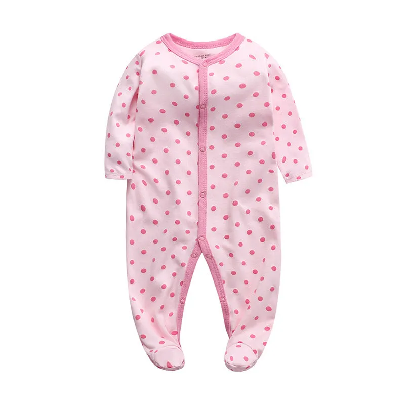 Cotton one-piece baby romper with dinosaur print for infants 3-12 months