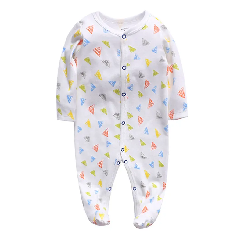 Cotton one-piece baby romper with dinosaur print for infants 3-12 months