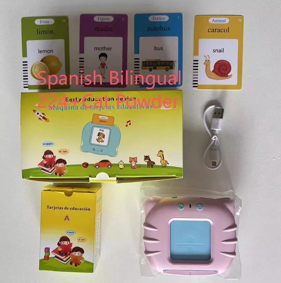 Children's English learning card with audio books showing blue colour option and card insertion
