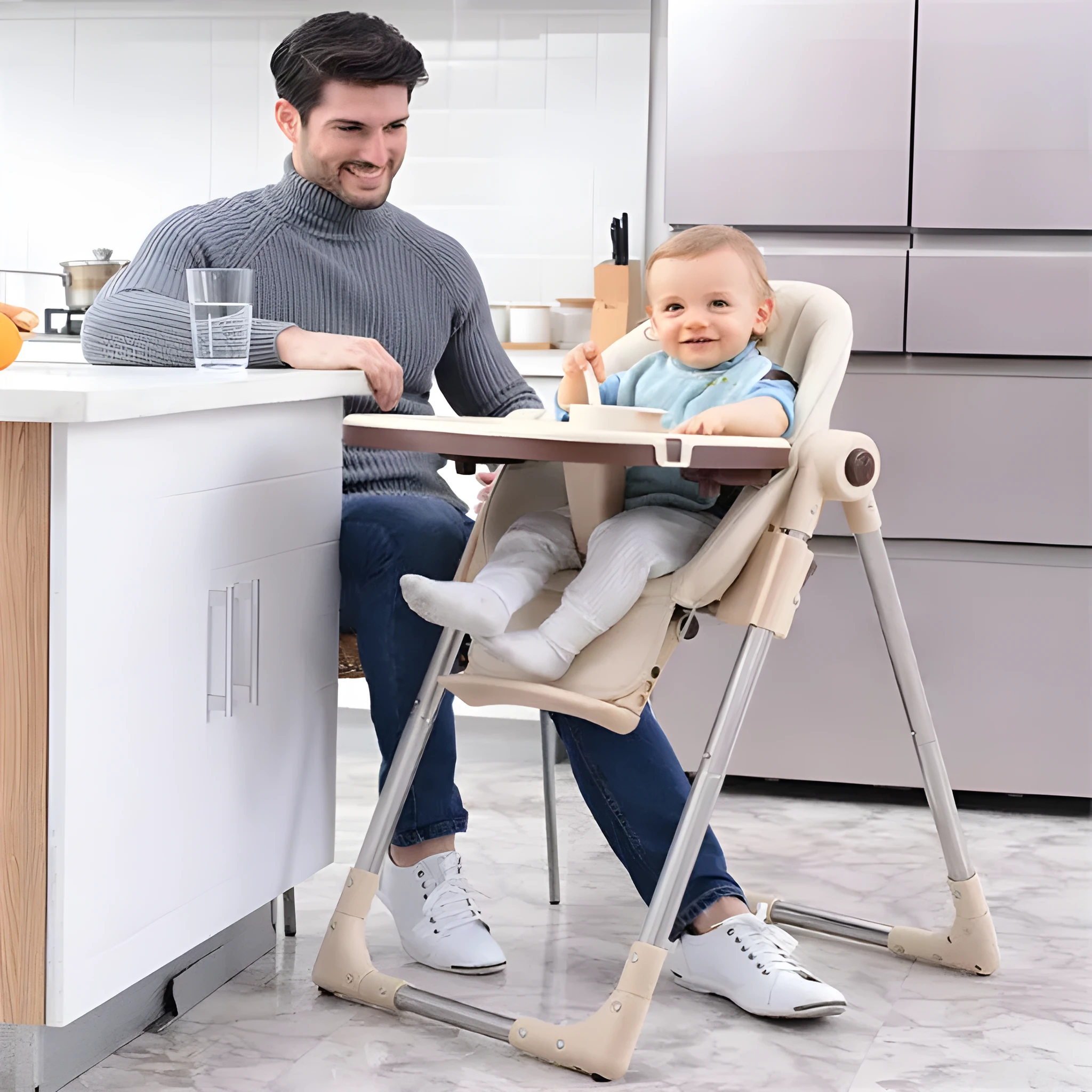 Toddler baby chair with stable anti-fall base in blue colour option for children aged 24 months plus