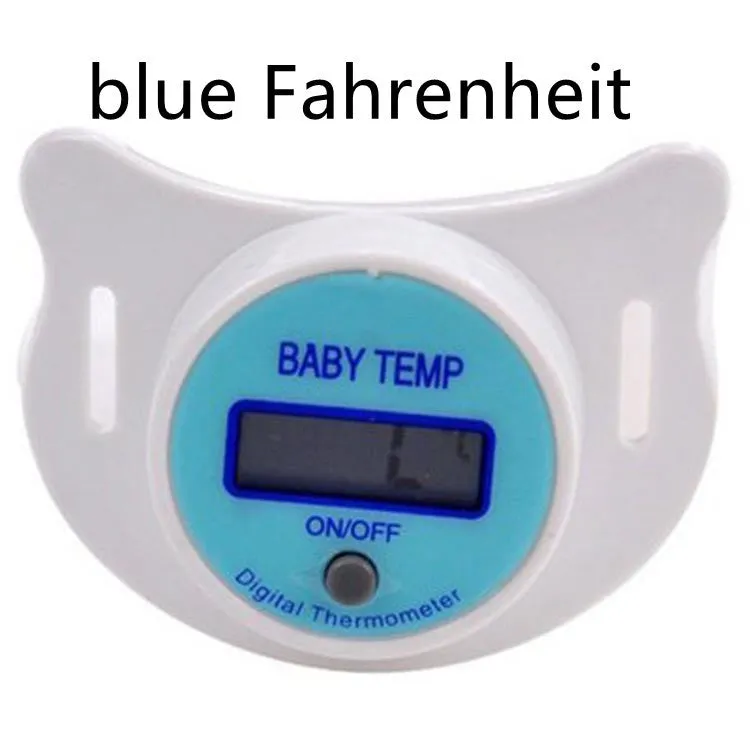 Baby pacifier digital thermometer for infants in blue and pink colour options