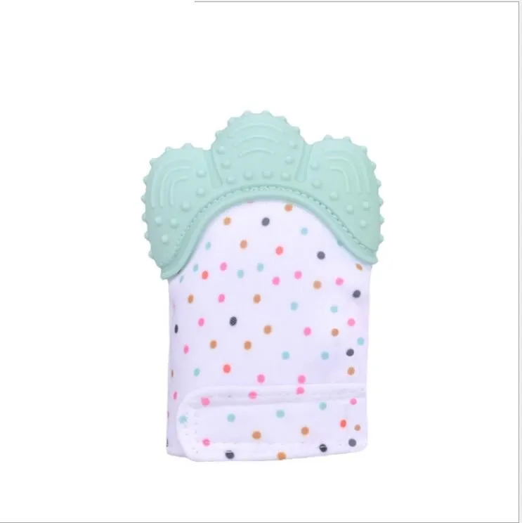 Baby silicone teething gloves with Velcro strap in multiple colour options