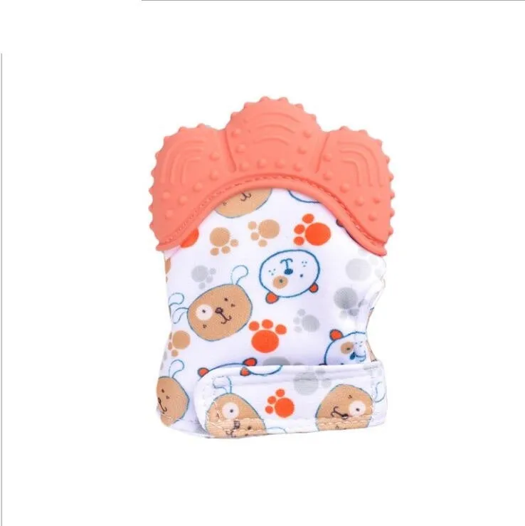 Baby silicone teething gloves with Velcro strap in multiple colour options