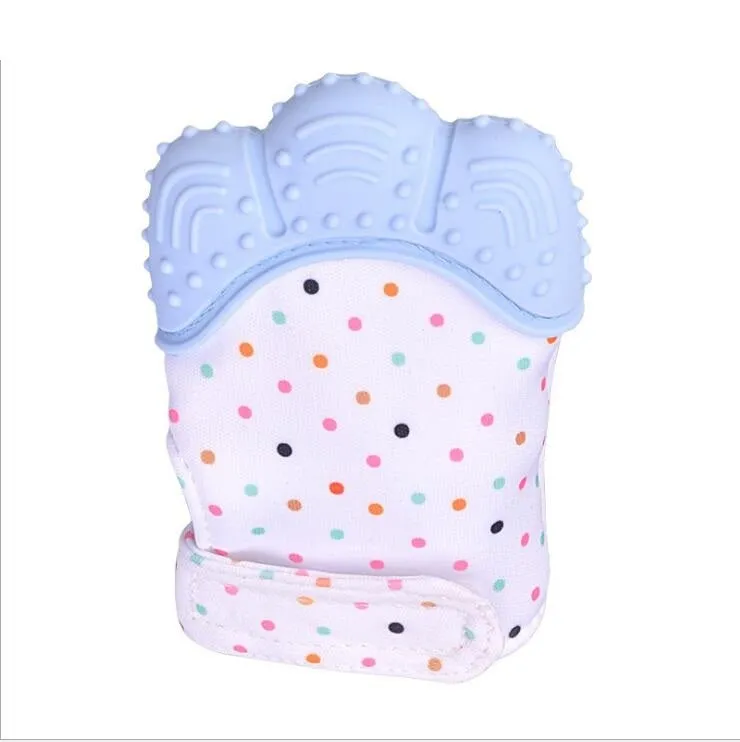 Baby silicone teething gloves with Velcro strap in multiple colour options