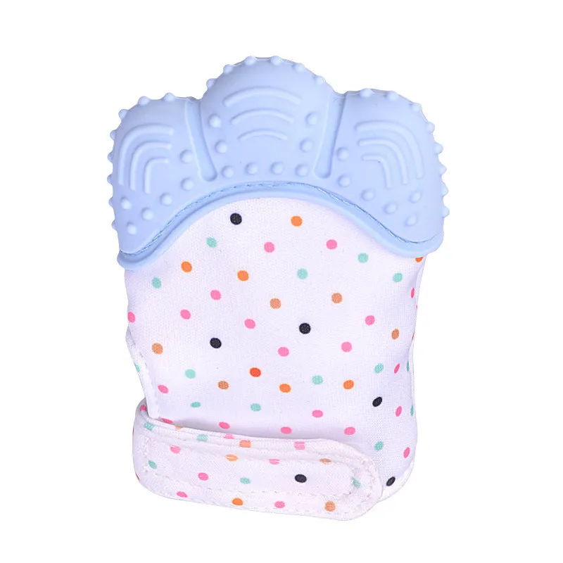 Baby silicone teething gloves with Velcro strap in multiple colour options