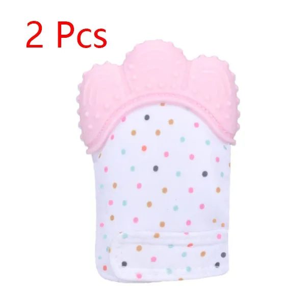 Baby silicone teething gloves with Velcro strap in multiple colour options