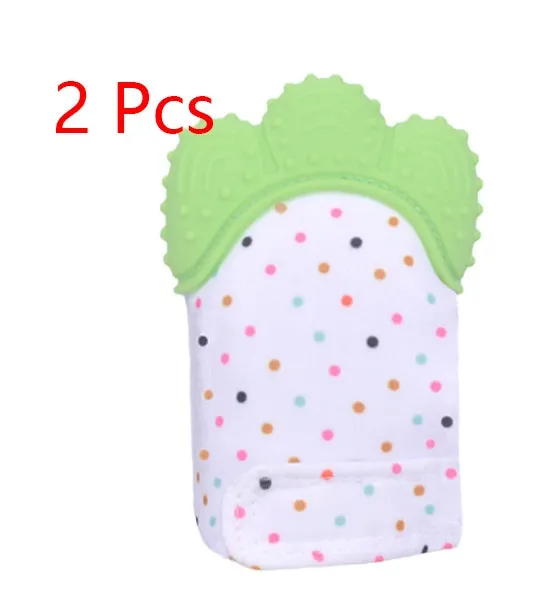 Baby silicone teething gloves with Velcro strap in multiple colour options
