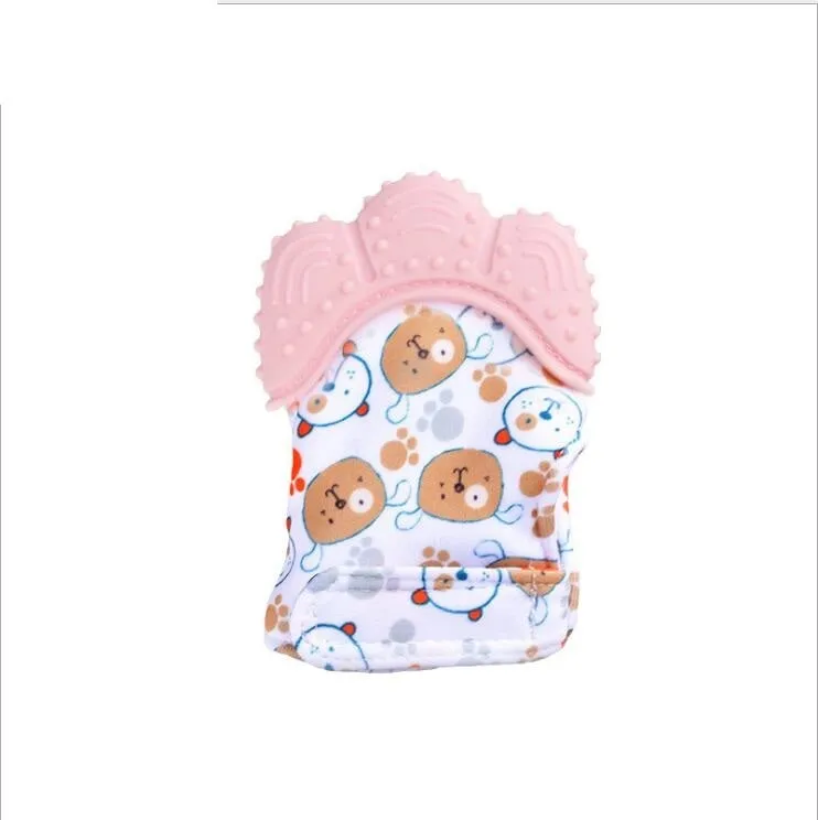 Baby silicone teething gloves with Velcro strap in multiple colour options