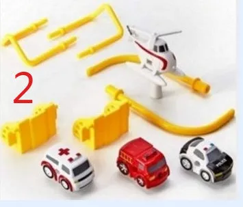 Adventure parking lot plastic toy car track set with manual remote control handle