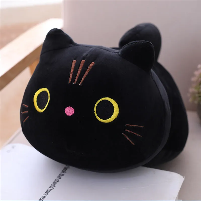 Large cartoon cat plush toy stuffed with PP cotton available in multiple sizes and colours