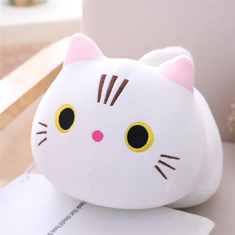 Large cartoon cat plush toy stuffed with PP cotton available in multiple sizes and colours