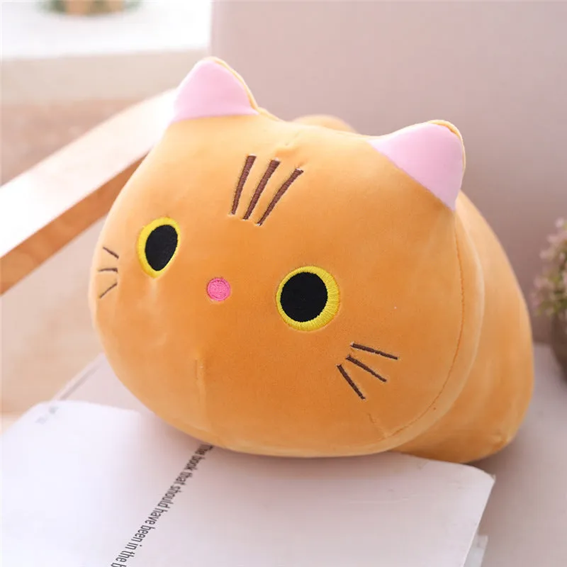 Large cartoon cat plush toy stuffed with PP cotton available in multiple sizes and colours