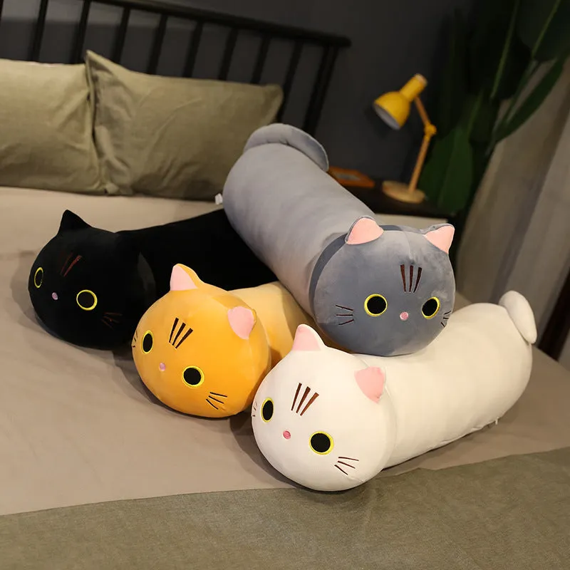 Large cartoon cat plush toy stuffed with PP cotton available in multiple sizes and colours