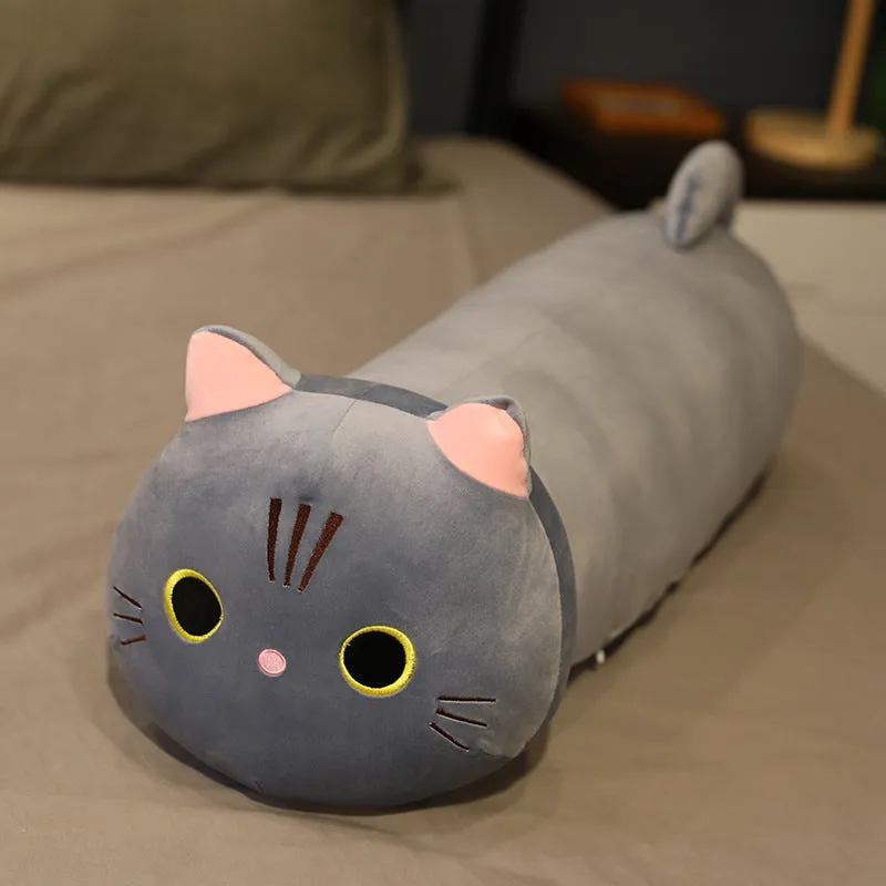 Large cartoon cat plush toy stuffed with PP cotton available in multiple sizes and colours