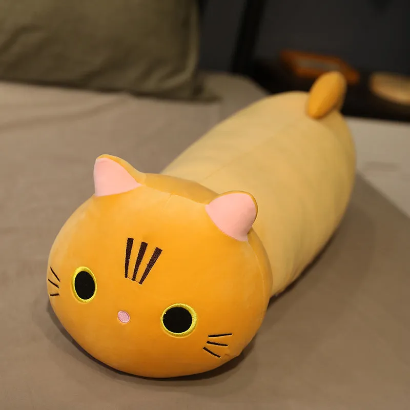Large cartoon cat plush toy stuffed with PP cotton available in multiple sizes and colours
