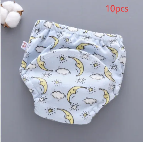 Washable pure cotton baby training pants with six-layer gauze in giraffe print design