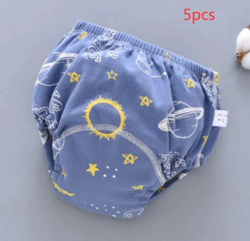 Washable pure cotton baby training pants with six-layer gauze in giraffe print design