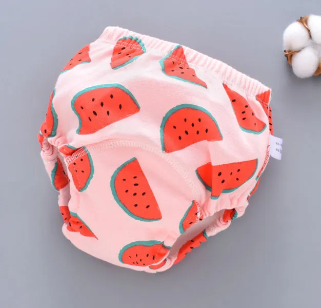 Washable pure cotton baby training pants with six-layer gauze in giraffe print design