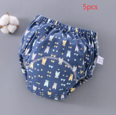 Washable pure cotton baby training pants with six-layer gauze in giraffe print design