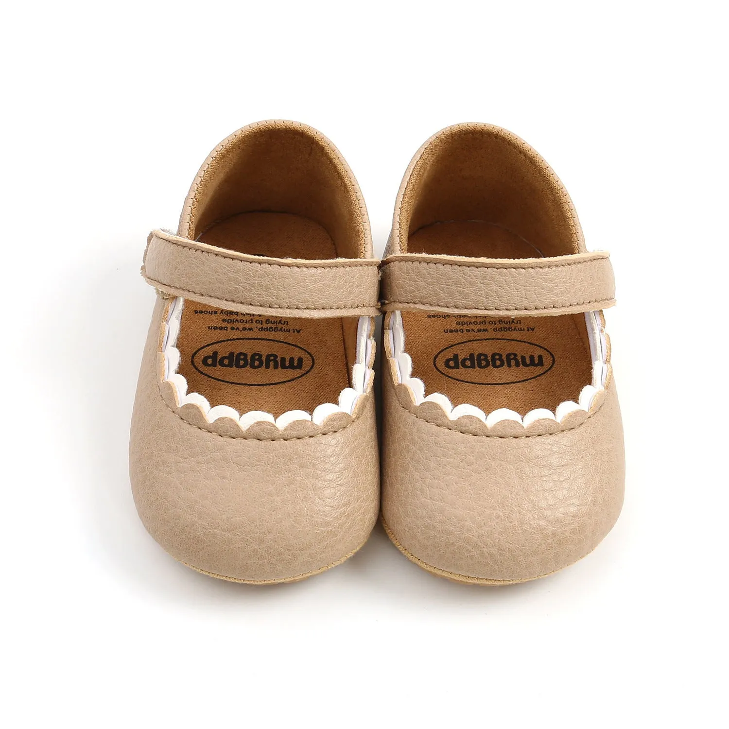 Baby princess shoes with velcro strap in five colours including lemon yellow and fan wood