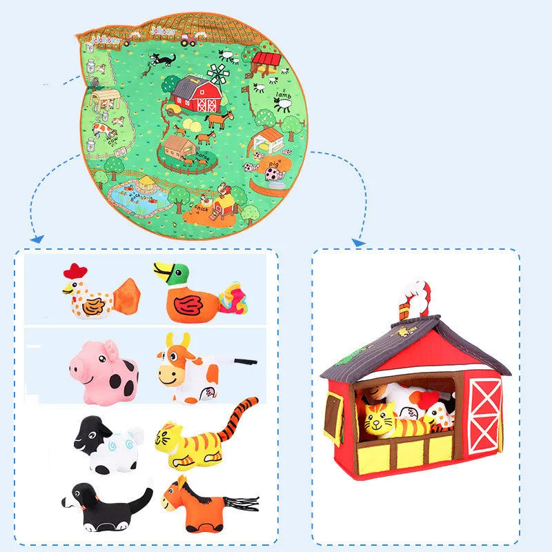 Baby play blanket crawling mat with 1cm thickness and animal-themed early education toys