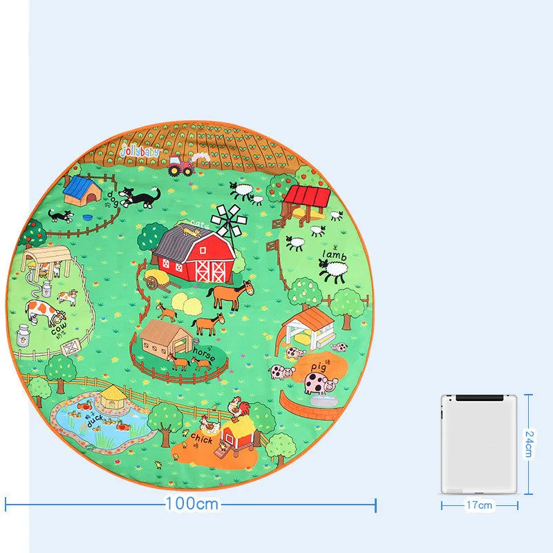 Baby play blanket crawling mat with 1cm thickness and animal-themed early education toys